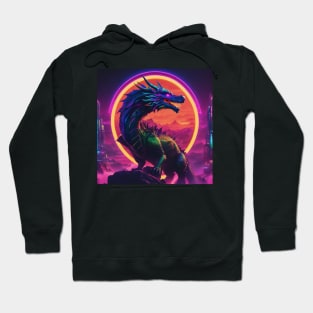 Dragon,Neon lighted dragon sign, Hoodie